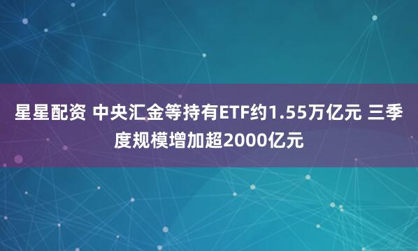 星星配资 中央汇金等持有ETF约1.55万亿元 三季度规模增加超2000亿元